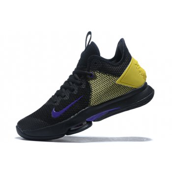 2020 Nike LeBron Witness 4 IV EP Black Opti Yellow-Voltage Purple CD0188-004 Shoes
